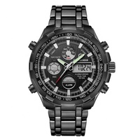Jam Tangan Digital Quartz Pria Mewah Merk Ternama Bahan Stainless Steel Warna Emas