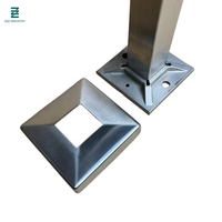 Cache-pied carré pour poteau d'escalier en acier inoxydable 304 316 noir satiné 40*40mm