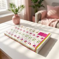 Tuiles de Mahjong Américaines en Acrylique Rouge Rose à Trois Couches, Modernes et Simples, pour Divertissement Portable, Fêtes et Camping