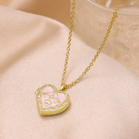 Pendentif Cœur Romantique avec Deux Cadres Photo, Bordure en Cristal et Émail, en Laiton et Acier Inoxydable, Collier Bijou Souvenir pour la Personne Chérie