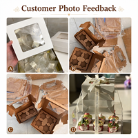 Caja para Pasteles y Cupcakes con Ventana, 2/5/8/9 Cavidades, Ideal para Bodas, Cumpleaños, Navidad, Fiestas, Empaque de Postres, Venta Caliente de Fábrica