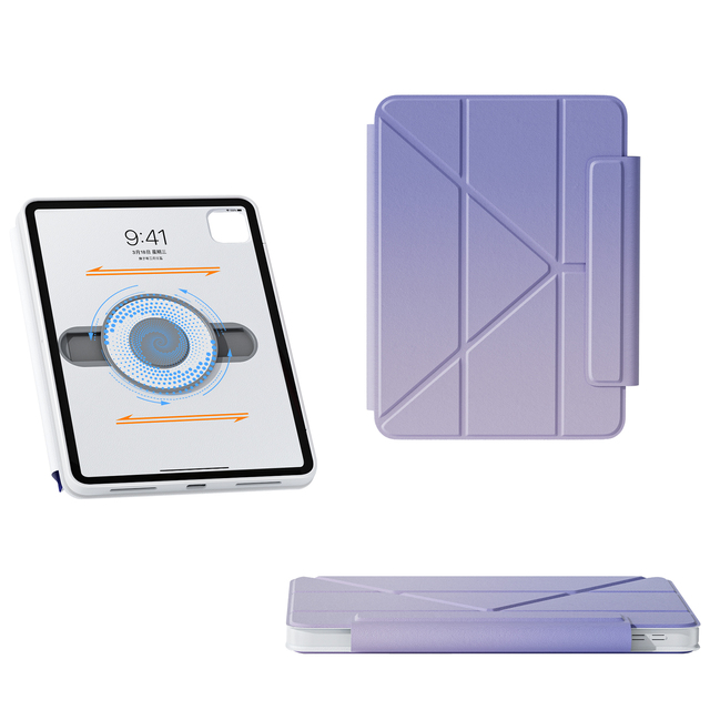 COTECi Auto Sleep Wake Slim Colorful Y-Shape Trifold Rotated Tablet Cover Case for iPad 10.2" 7 8 9 10 A6 Air 4 5 Pro 11 Air 11