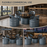 Ensemble de meubles de bar contemporains industriels en métal, 5 pièces, pour café, salon, restaurant, intérieur