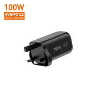 Cargador de Teléfono Vina de 100W con Carga Rápida GaN, Tipo-C, USB-A, Enchufe Americano, Plegable, con Certificación PD 3.2, AVS, CE, FCC para Motorola