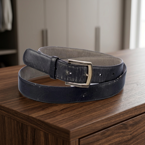 Cinturón de Cuero 100% con Hebilla de Pin, Estilo Casual, Duradero, para Hombre, Vintage, Rectangular, de Acero, Impermeable, Ecológico - Product Image 1
