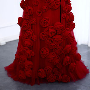 Jancember SF009 Vintage bordo sevgiliye akşam parti çiçek balo eşarp ile - Product Image 6