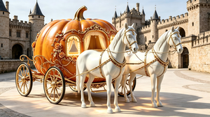Carruaje de Calabaza de <span class=keywords><strong>Cenicienta</strong></span> de Tamaño Real con Estatua de Caballo de Fibra de Vidrio, Accesorio para Fotos en Parques Temáticos - Product Image 5
