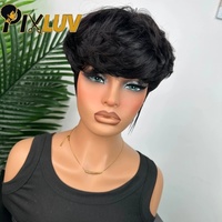 Heißer Verkauf: Chioma Echthaarperücken – Kurze, lockige Echthaarperücke, kleberlose Pixie-Cut-Perücke, Großhandel, Rohhaar