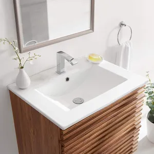 Drop In Thin Edge Cabinet Vanities Top White Ceramic Bathroom Vanity Sink