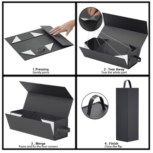 Caja <span class=keywords><strong>de</strong></span> Regalo para Vino <span class=keywords><strong>de</strong></span> Alta Gama Personalizada, Cajas para Botellas <span class=keywords><strong>de</strong></span> Vino con Asa para Licores y Champán, Caja <span class=keywords><strong>de</strong></span> Regalo Plegable con Cierre Magnético - Product Image 3