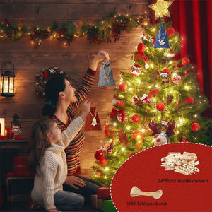 ถุงปอกระเจาพร้อมปฏิทินคริสต์มาสแบบทำมือตัวเลขจี้ไม้ตกแต่งคริสต์มาสเติมได้เองสำหรับใช้ในบ้านสำหรับเด็กผู้หญิงผู้ชาย - Product Image 3