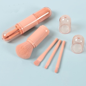 New Style Soft <b>Makeup</b> Brush Double Sided Retractable 4 in 1 Mini Portable Travel <b>Makeup</b> Brush <b>Set</b> - Product Image 1