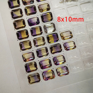พลอยอะเมทรินสังเคราะห์ทรงเหลี่ยมมรกต สองสี ขนาด 8x10 มม. ถึง 12x16 มม. พลอยหลวมสำหรับทำเครื่องประดับ - Product Image 4