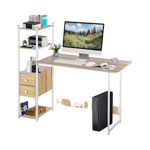 Escritorio de oficina en casa minimalista moderno Ultfoe 120*80 mesa de ordenador con <span class=keywords><strong>4</strong></span> niveles 2 cajones Escritorio de estilo urbano con Repisas de almacenamiento - Product Image 1