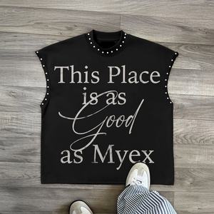 Camiseta sin Mangas Personalizada para Hombre, 100% Algodón Ecológico, Estilo Urbano Informal, Chaleco de Punto y Camiseta - Product Image 4