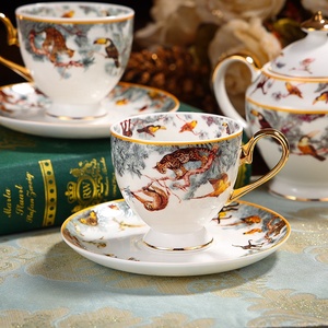 Equator Jungle Series 15pcs Ceramic Kitchen Drinkware Bone China Coffee <b>Tea</b> Cup <b>Set</b> Vintage Industrial Design Boxed Porcelain - Product Image 3