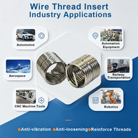 Wire Coil Thread Inserts Custom Silver Plated Aerospace Grade Helical Thread Repair Inserts High Conductivity Insert Thread