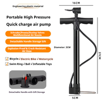 Pompe à vélo portable en gros, mini-pompe avec aiguille à ballon, 120 PSI, haute pression, en acier, pour VTT et vélo de route