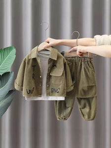 Completo Autunnale per Ragazzi in Stile Coreano, Elegante Set con Camicia a Maniche Lunghe, Pantaloni, Gilet Lavorato a Maglia e Cintura - Product Image 2