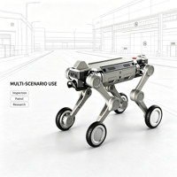 Robot chien quadrupède industriel certifié CE à roues, tout-terrain, pour inspection, avec IA, pour développement secondaire, comprenant boîte de vitesses, pompe et roulement