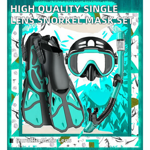 DELANHUWI Prix d'usine Haute qualité Meilleure vente Ensemble de plongée en apnée pour adulte avec masque monoculaire en verre trempé anti-fuite et vue large de 180° - Product Image 3