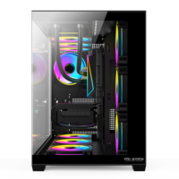 PC Case with Fans Type-C 360mm Water Cooling Dual Chamber 400mm GPU Support ATX Panoramic Gaming Computer Case Tower