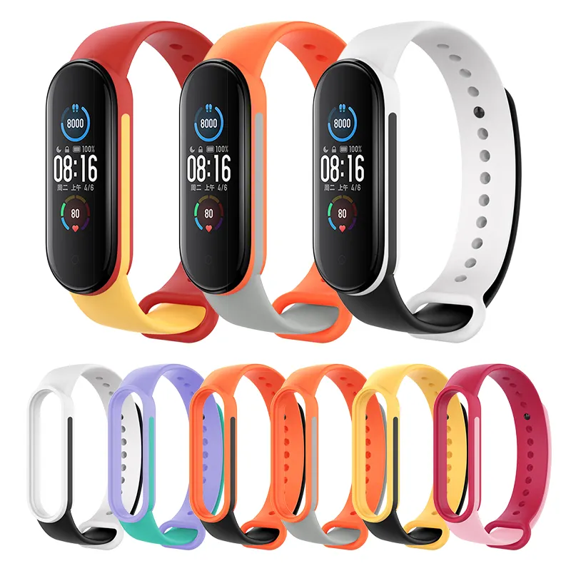 Newest Design Breathable Bracelet for mi Band 3 Double color MI Band 4 Wristband