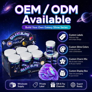 Set de exhibición de 6 tarros de slime de mantequilla Galaxy al por mayor, serie Cielo Estrellado, juguete sensorial suave y elástico para aliviar el estrés para niños, OEM - Product Image 5