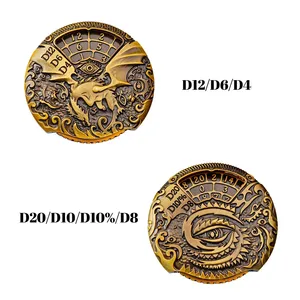 Dados Metálicos Giratorios Dorados 7 en 1 para Dungeons & Dragons y Call of Cthulhu, Juegos de Rol de Mesa - Product Image 6