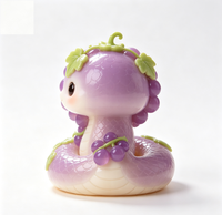 Figurine de dessin animé mignonne en forme de serpent de raisin en PVC ABS injecté, jouet de collection en boîte mystère, usine OEM