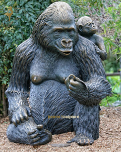 Grandes statues de gorille en métal à vendre Sculpture de gorille en bronze Ornement de jardin King Kong Ape - Product Image 3
