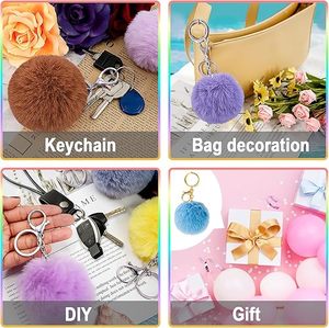 Pom Poms Faux <b>Rabbit</b> Fur Fluffy Pompoms Keyring Women Handbag Bag Pendant 6/8/10cm Accessories Exclusively Cross-border Sales - Product Image 5