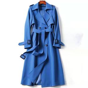 Manteau <span class=keywords><strong>trench</strong></span> long pour <span class=keywords><strong>femme</strong></span> en <span class=keywords><strong>kaki</strong></span> de haute qualité, vente en gros, automne-hiver, surdimensionné, logo personnalisé, double boutonnage - Product Image 5