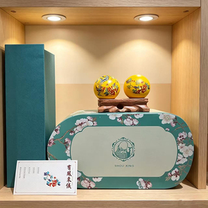 Boule de Baoding traditionnelle chinoise en fer <span class=keywords><strong>Youfeng</strong></span> Laiyi, boule à main rotative, souvenirs culturels adaptés avec boîte cadeau elliptique - Product Image 5