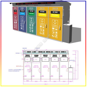 Smart Waste <b>Bin</b> Rectangular Metal Standing Induction Type Motion Detection Recycling - Product Image 5