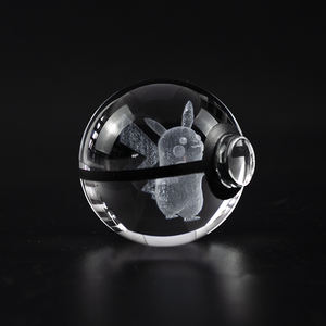 Vente en gros Nouveau Design Pokemon Ball K9 Crystal Ball <span class=keywords><strong>Pikachu</strong></span> personnalisé 3d photo Crystal Pokemon Ball avec base LED - Product Image 3