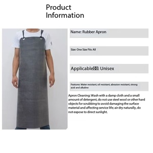 Tablier de travail en caoutchouc et polyester épaissi, résistant à l'usure, aux acides et aux alcalis, anti-huile, imperméable, gris, personnalisable, vente en gros - Product Image 6