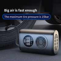 HF213 Gonfleur de pneu portable Compresseur d'air 12V avec écran numérique de batterie Lumière LED d'urgence pour le gonflage des pneus