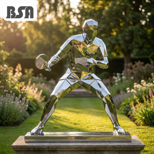 Sculpture d'athlète <span class=keywords><strong>de</strong></span> tennis <span class=keywords><strong>de</strong></span> <span class=keywords><strong>table</strong></span> en acier inoxydable géométrique moderne BSA, statue d'athlète <span class=keywords><strong>de</strong></span> <span class=keywords><strong>ping</strong></span>-<span class=keywords><strong>pong</strong></span> en métal à faible polyvalence pour l'art public extérieur - Product Image 1