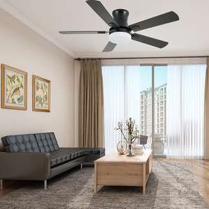 Nhà Máy Giá <span class=keywords><strong>Top</strong></span> Chất Lượng 52 Inch Màu Đen Ván Ép Blades DC Quạt Trần Với LED Light Kit - Product Image 6