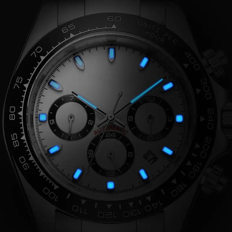 Reloj de pulsera de lujo para hombre, cronógrafo a la moda, resistente al agua, con fecha automática, de alta gama, para negocios, venta al por mayor