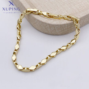 XUPING Jewelry Wholesale Bulk Minimalist Rapper Hip Hop 14k Gold Color Plated Fashion <strong>Copper</strong> Cuban Chain Link Men <strong>Bracelet</strong> - Product Image 6