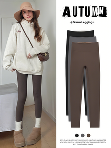 Pantalons <span class=keywords><strong>de</strong></span> yoga pour femmes, taille haute élastique, doublure en polaire, longueur cheville, extensible dans les quatre sens, leggings chauds - Product Image 2