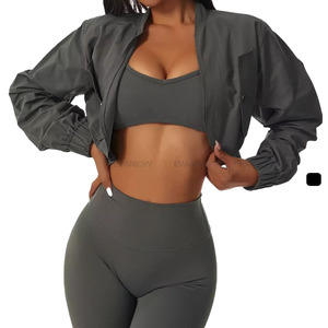Nouvelle mode vestes pour femmes <span class=keywords><strong>manteau</strong></span> recadrée vestes courtes Style cool <span class=keywords><strong>manteau</strong></span> hippie à manches longues veste pour femmes - Product Image 1