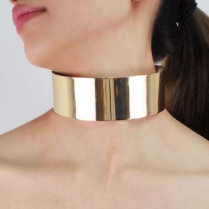 Collar Gargantilla Punk Grueso Chapado en Oro HANSIDON, Joyería India, Collares Simples de Metal, Accesorios de Moda - Product Image 1