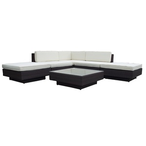 Prezzo basso Funiture L A Forma di Divano In Rattan <span class=keywords><strong>Giardino</strong></span> Esterno <span class=keywords><strong>Bianco</strong></span> - Product Image 1