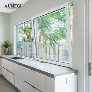 Aumegi Flügel fenster aus gehärtetem Glas Außen flügel fenster griff Aluminium Kipp-und Dreh fenster