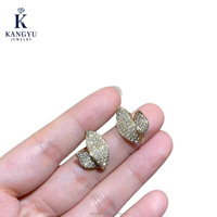 Серьги-гвоздики Kangyu с бриллиантами, дизайн Full Diamond, лабораторные бриллианты, чистота 75%, цвет DEF, чистота VVS/VS, позолота 18K, сертификат IGI, женские