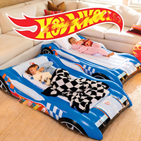 Lit de voyage gonflable pour enfants en PVC en forme de voiture de course bleue MAKE WAVES 75,5x42x12,5 coloré pour enfants, camping, maison et hôtel