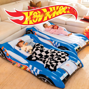 Blue Race Car Shaped Kids <b>Inflatable</b> Travel Bed for Toddlers Camping Home Hotel - Product Image 5
